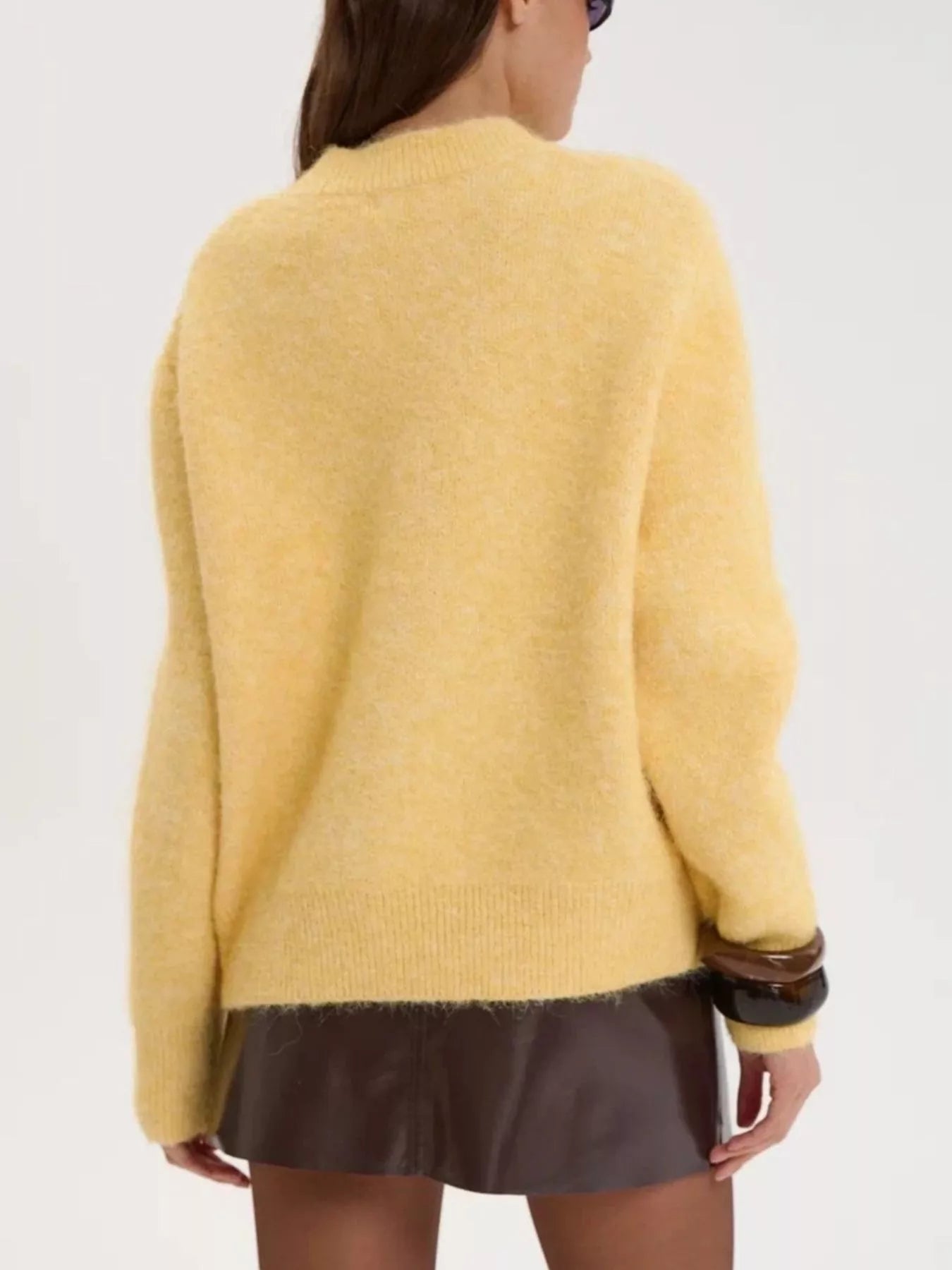 Round Neck Dropped Shoulder Sweater