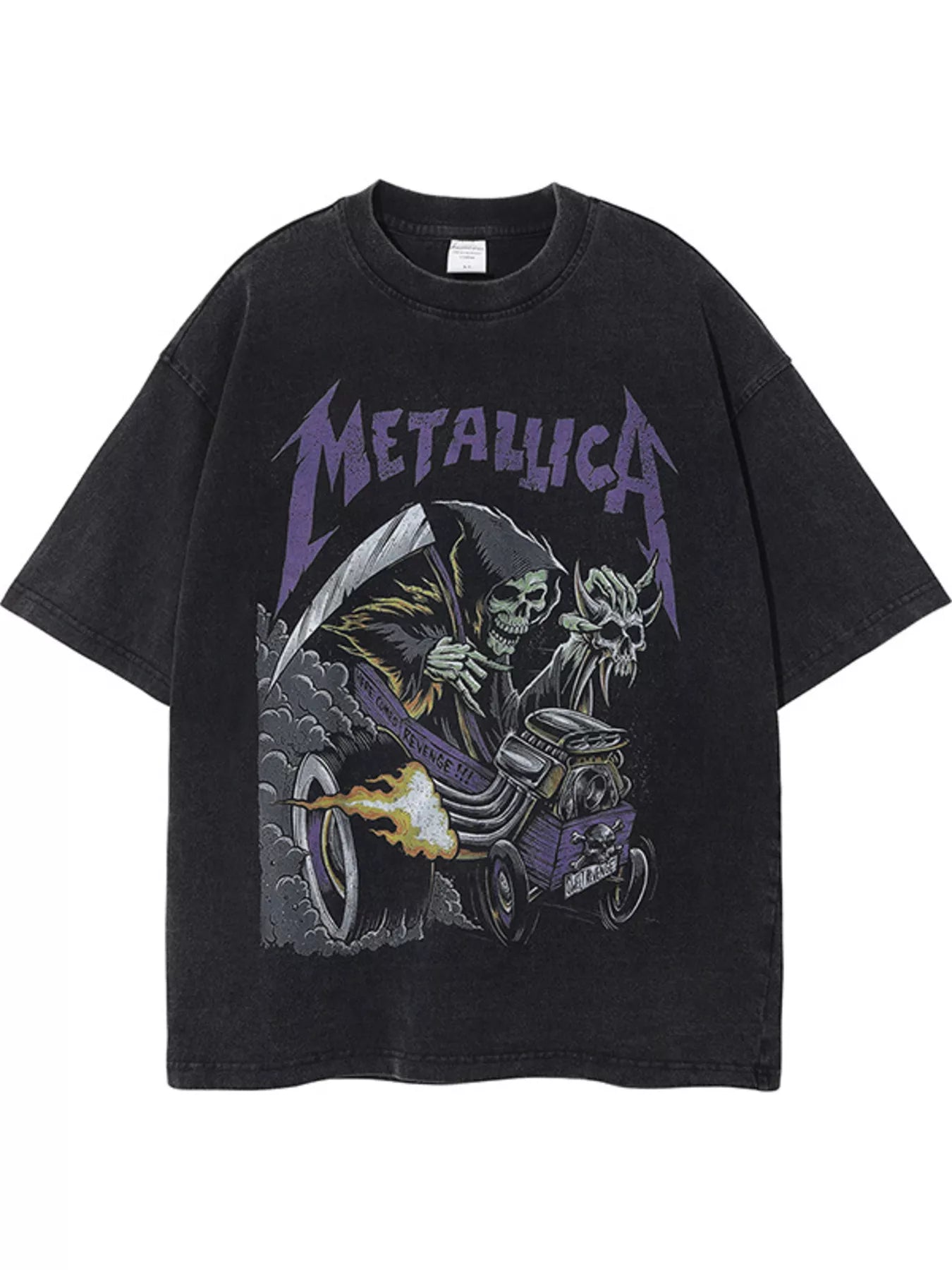 Men's Graphic Round Neck Vintage Wash T-Shirt