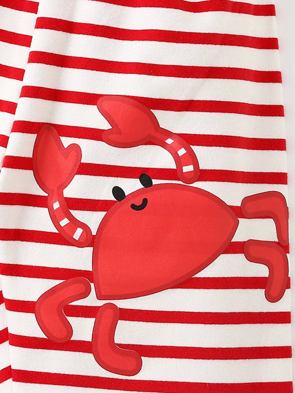 Children's Crab Graphic T-Shirt and Striped Shorts Set