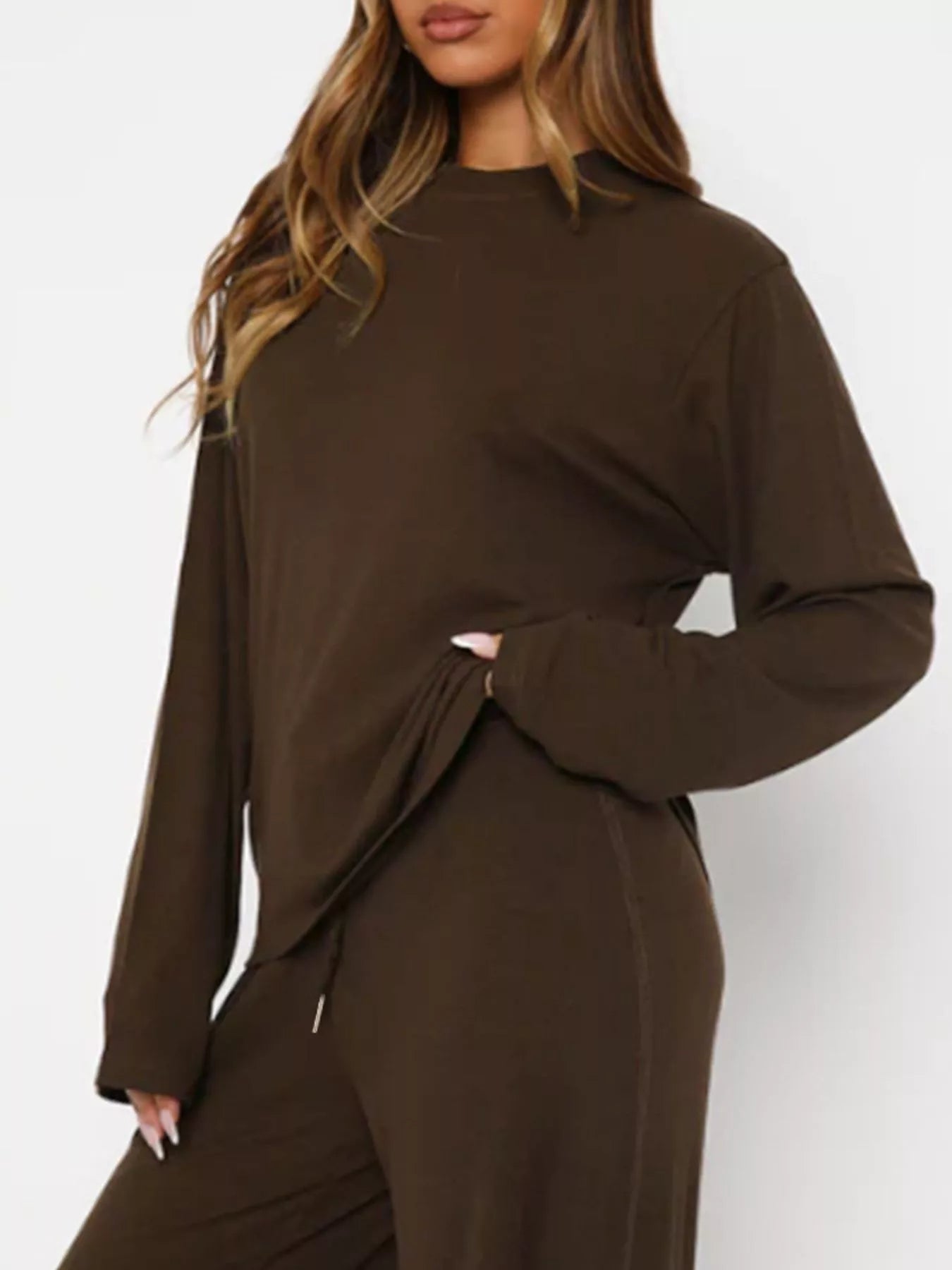 Relaxed Fit Long Sleeve Top and Pants Set