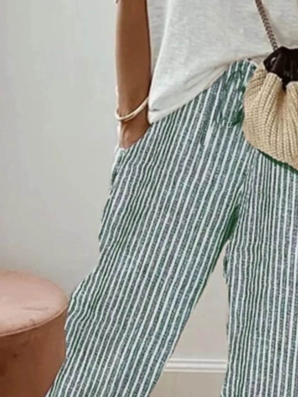 Striped Cropped Pants