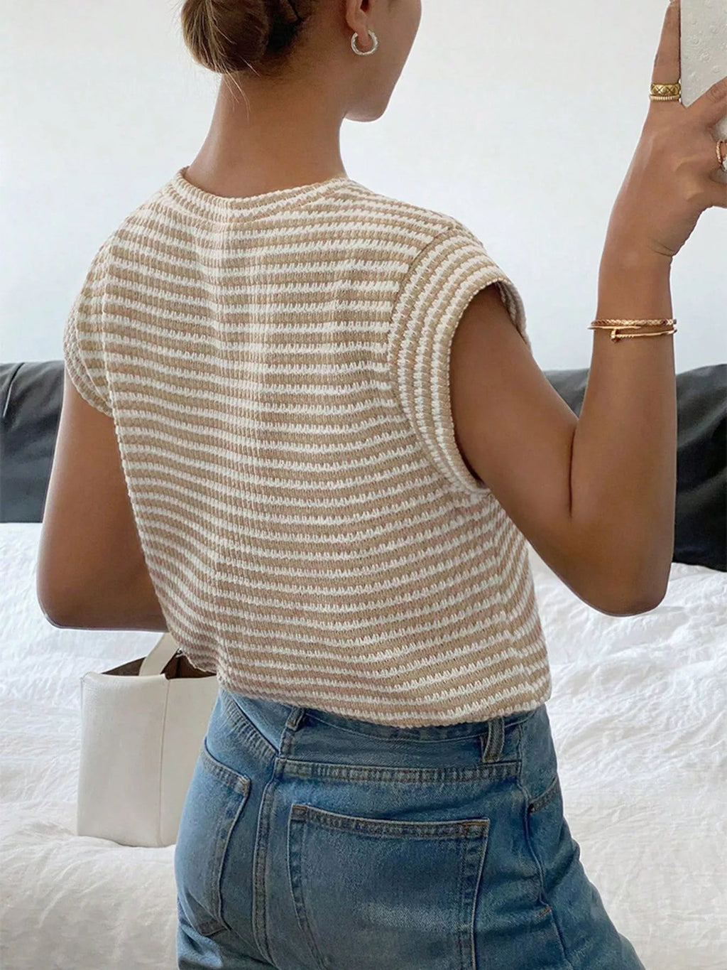Full Size Striped Round Neck Short Sleeve T-Shirt Plus Size