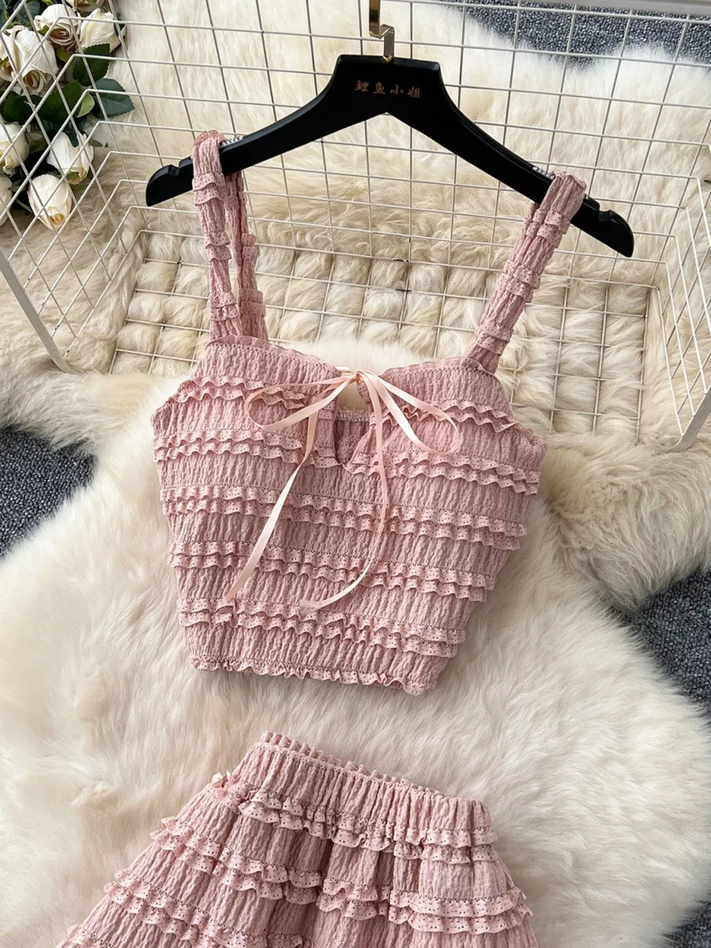 Ruched Crop Top and Maxi Skirt Set