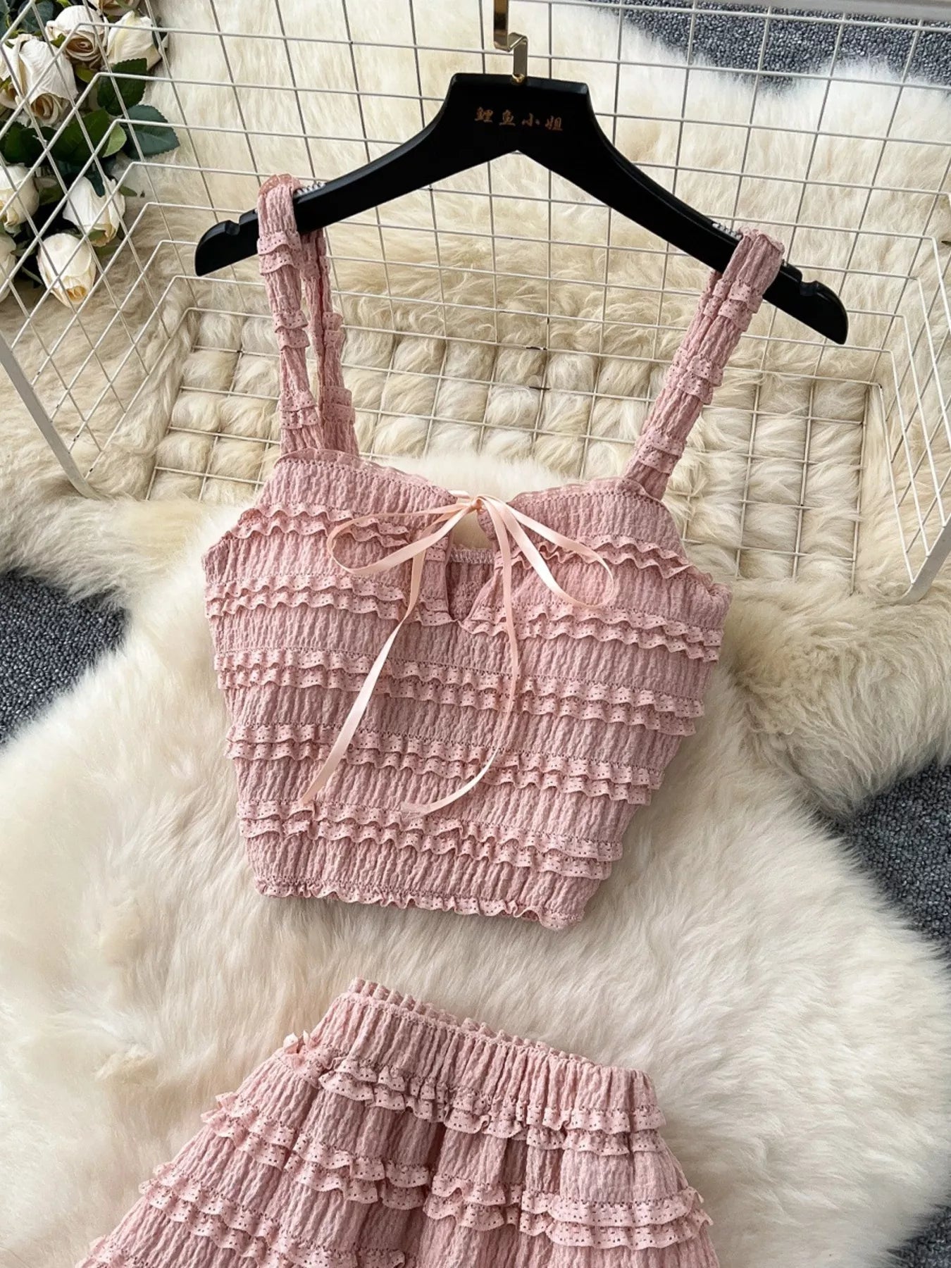 Ruched Crop Top and Maxi Skirt Set