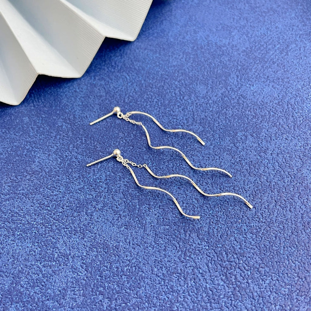 925 Sterling Silver Wave Earrings