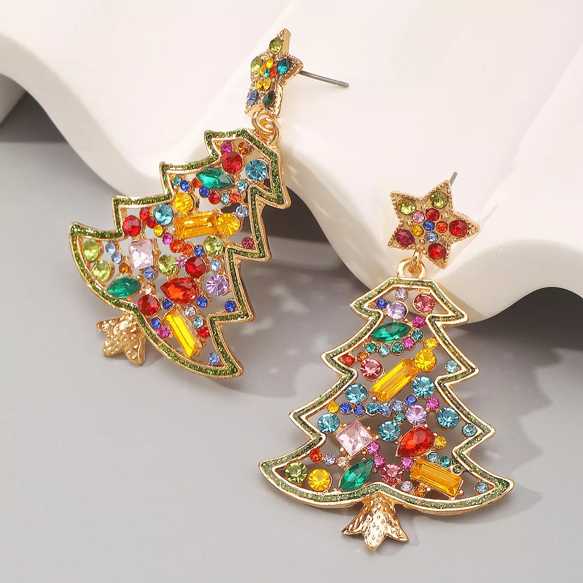 Christmas Tree Dangle Earrings