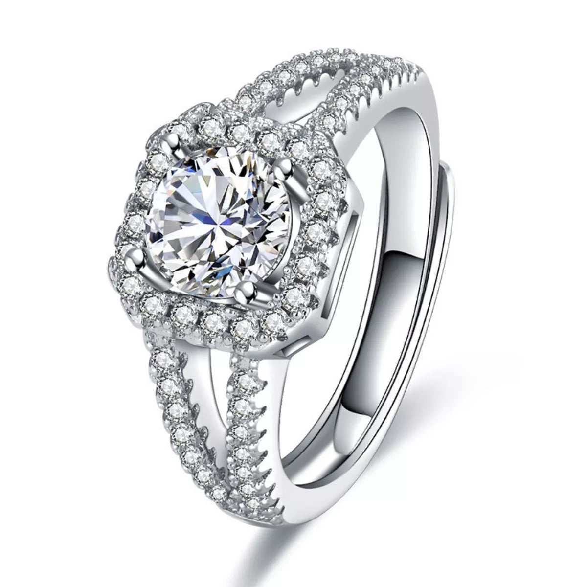 1 Carat Moissanite 925 Sterling Silver Ring