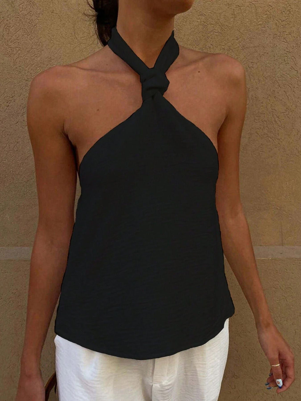 Knotted Halter Neck Cami