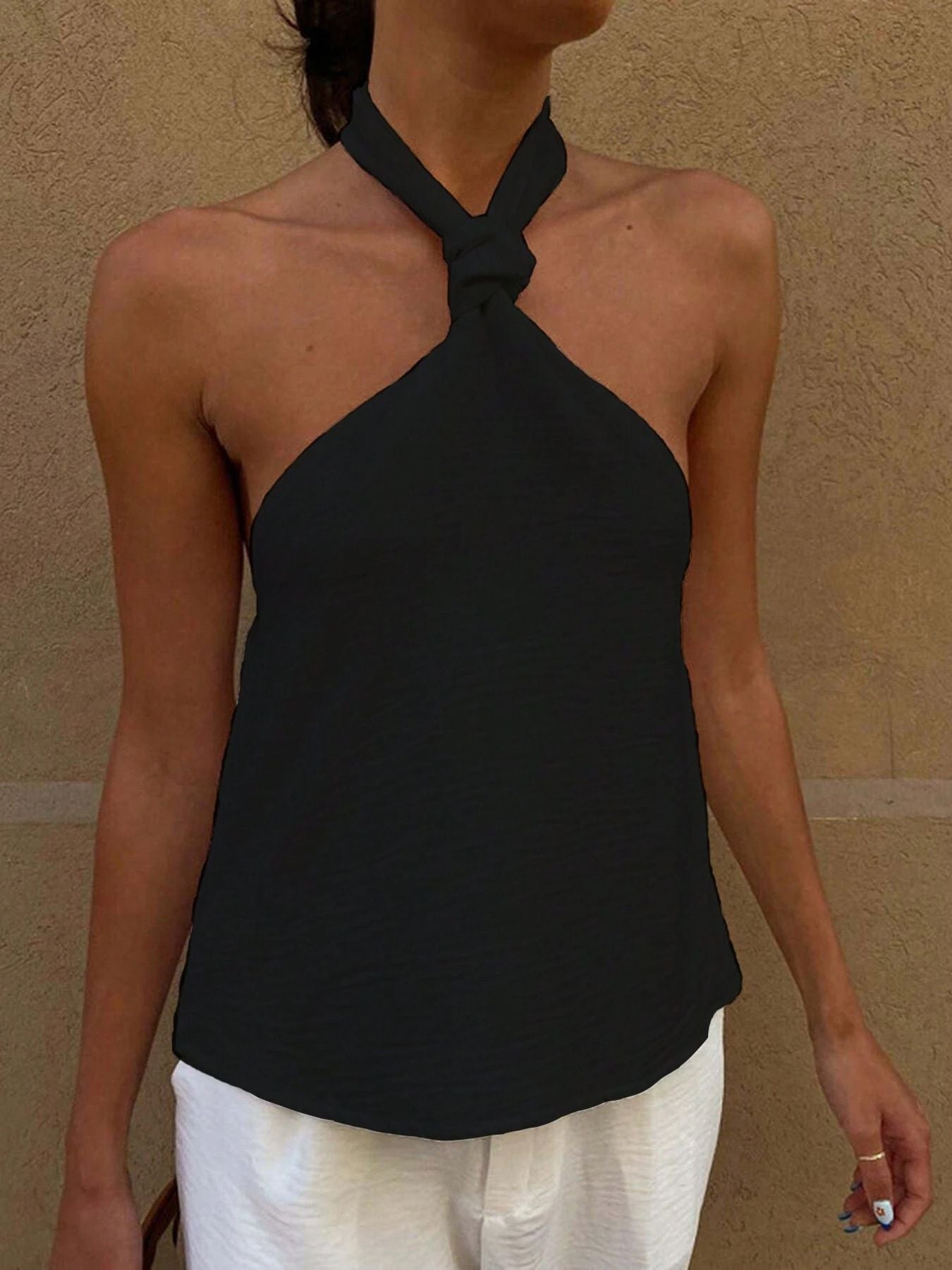 Knotted Halter Neck Cami