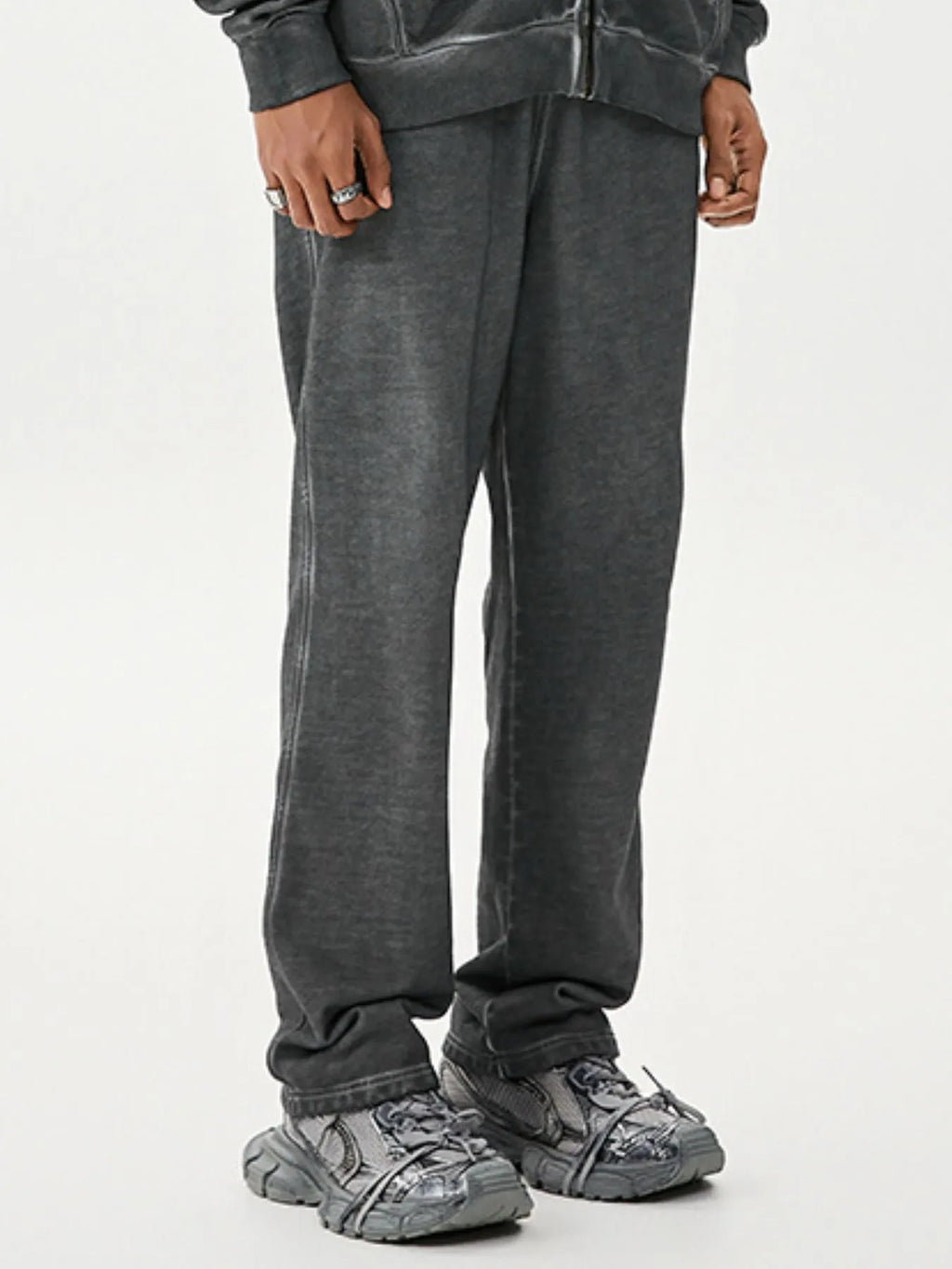 Men's Drawstring Washed Straight Sweatpants