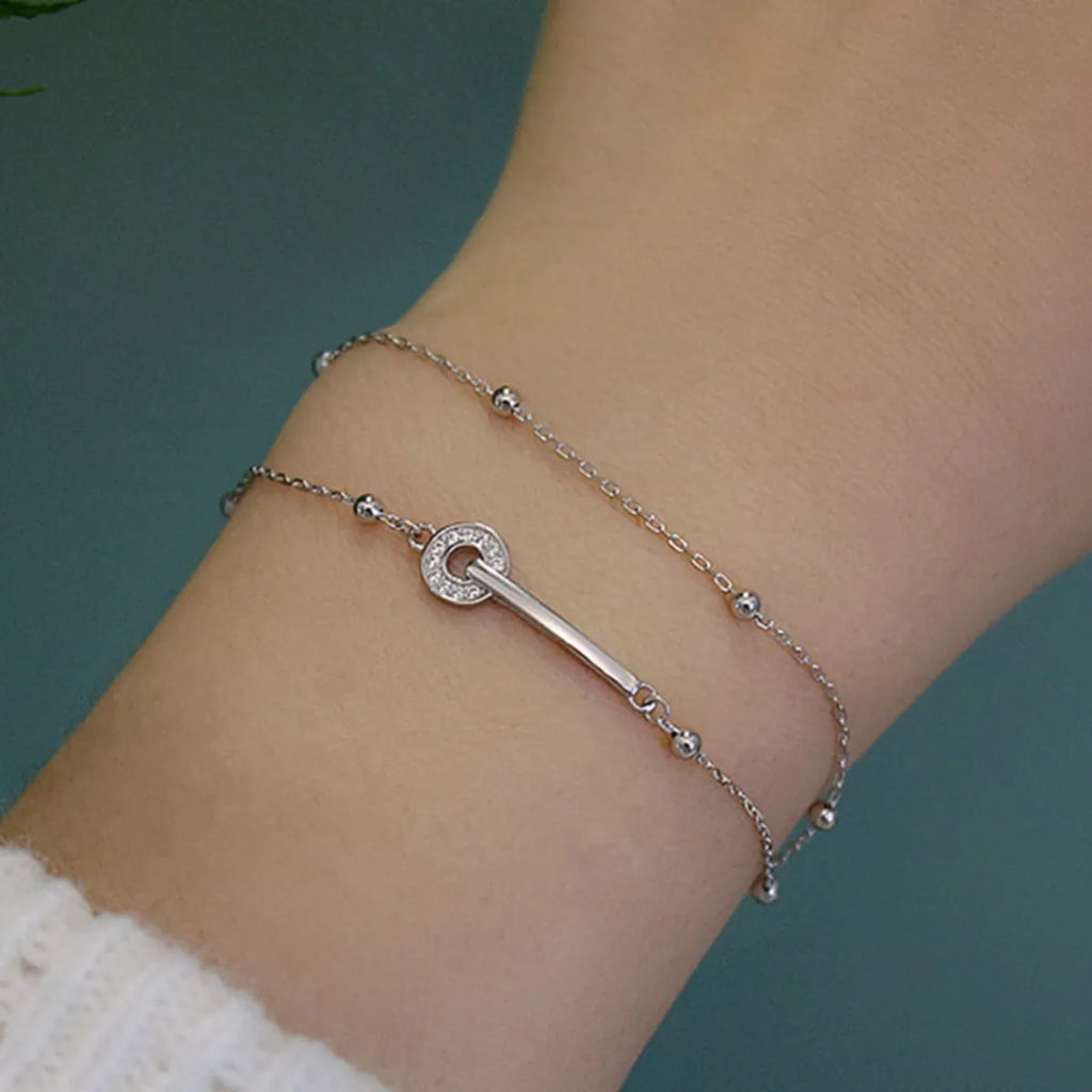 925 Sterling Silver Double Layered Bracelet
