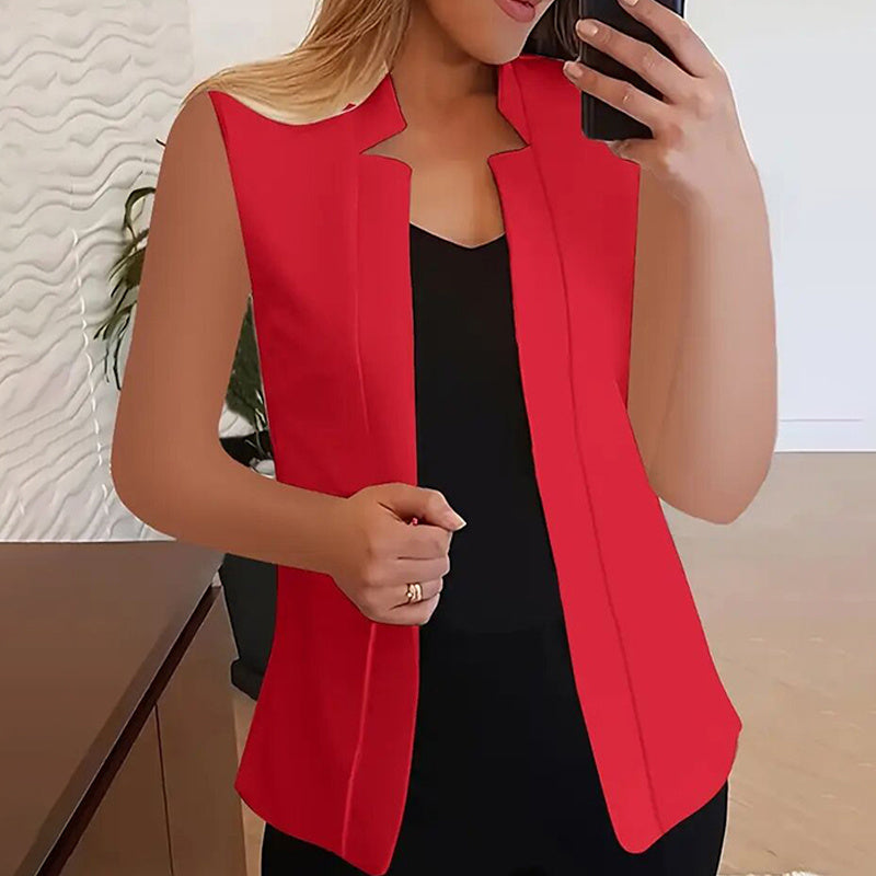 Women’s Sleeveless Stand-Collar Vest Cardigan