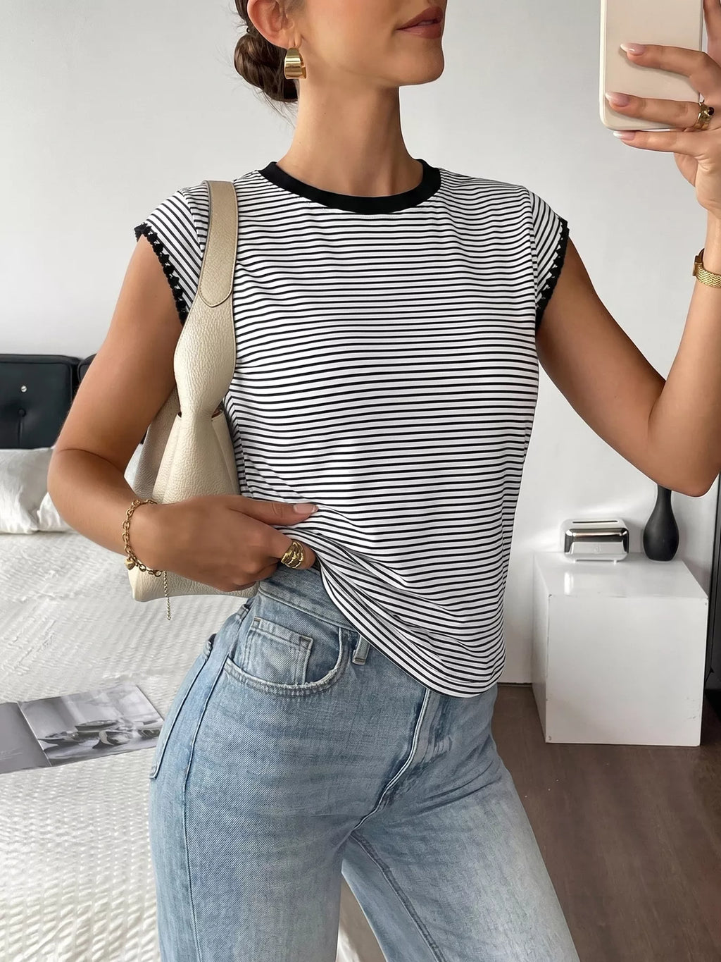 Classic Striped Crew Neck T-Shirt