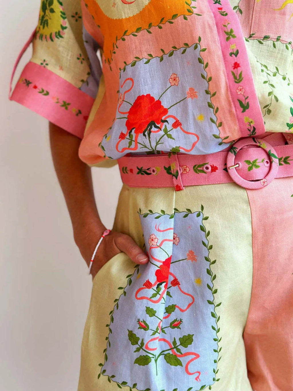 Printed Short Sleeve Shirt and Shorts Set