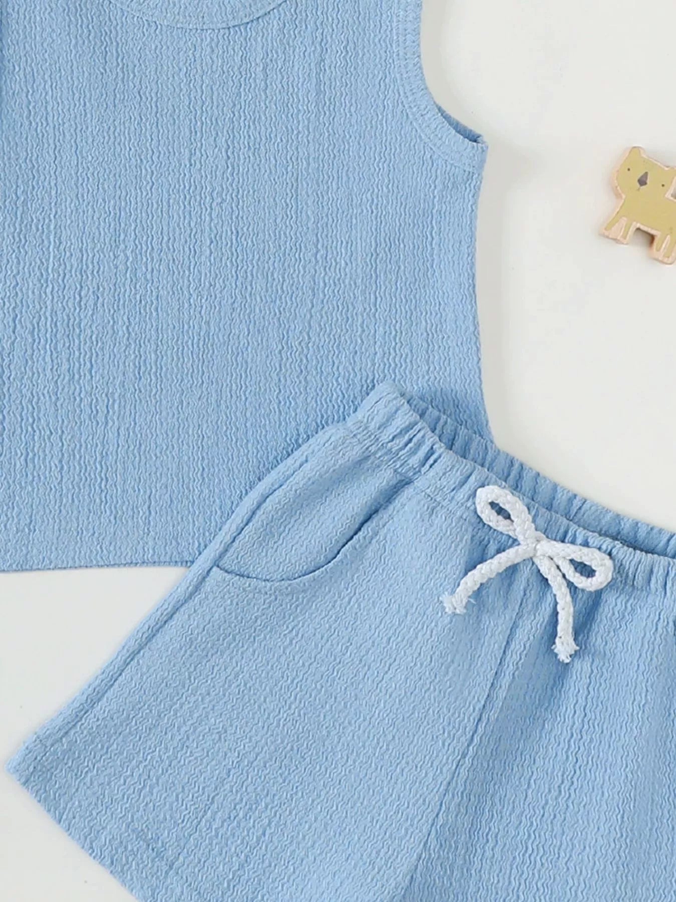 Children's Solid Color Tank and Shorts Set