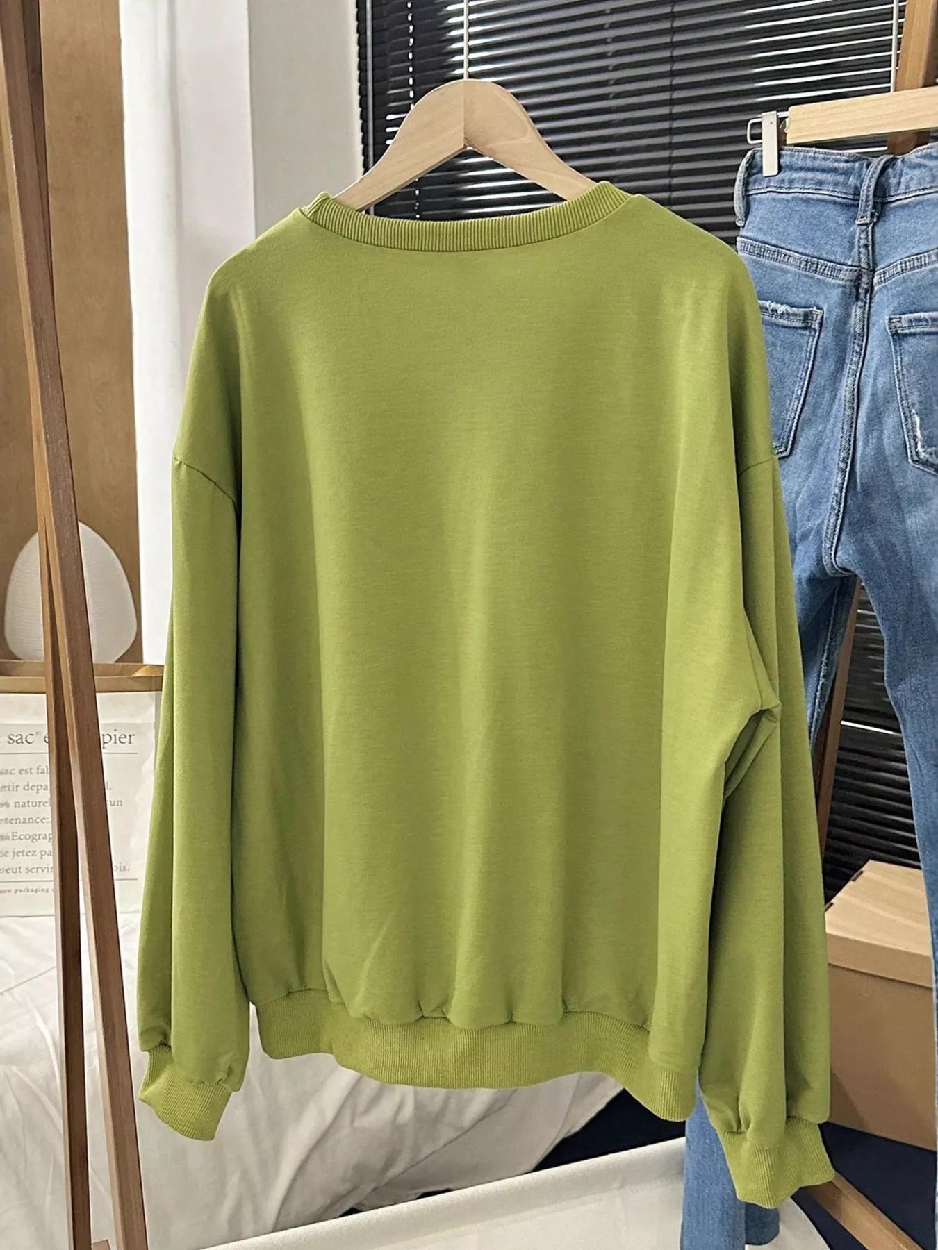 Boston Graphic Oversized Crewneck Sweatshirt