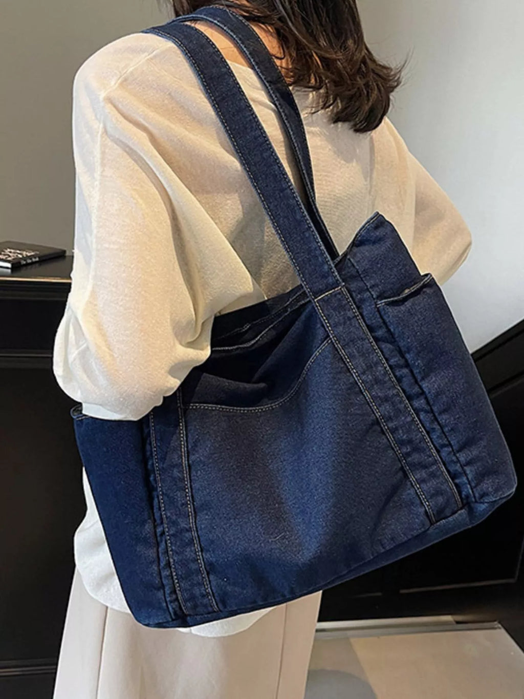 Denim Tote Shoulder Bag