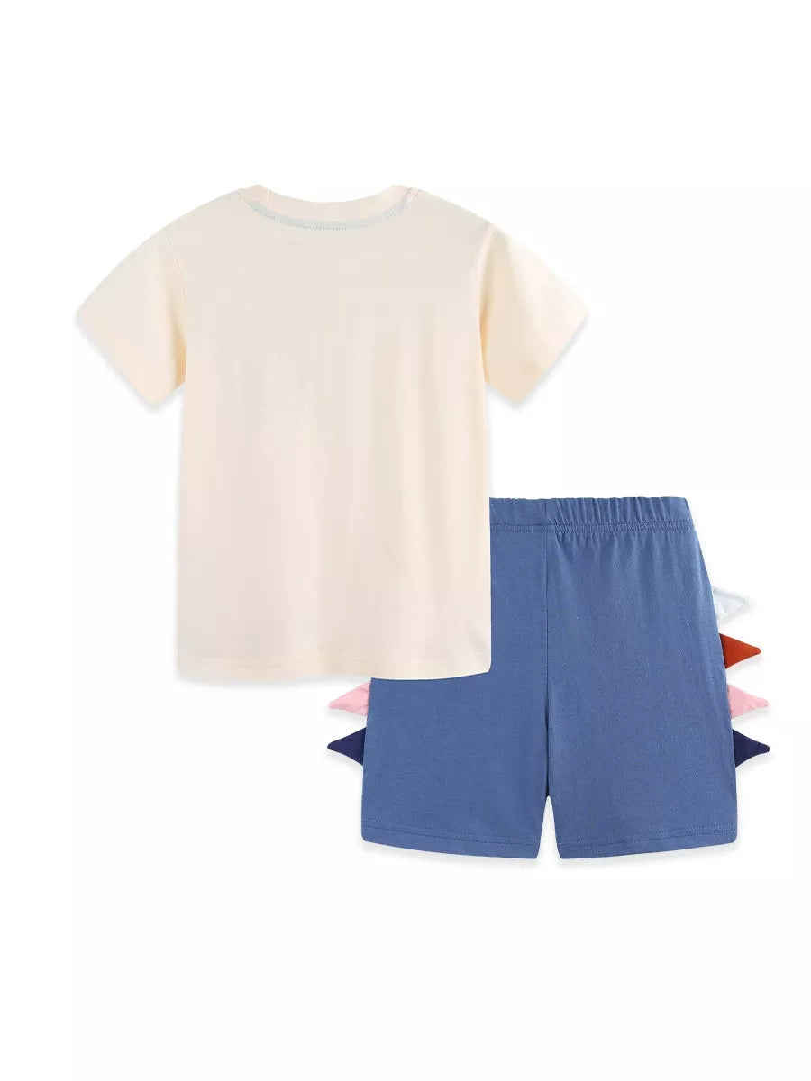 Children's Dinosaur Round Neck Tee and Shorts Set