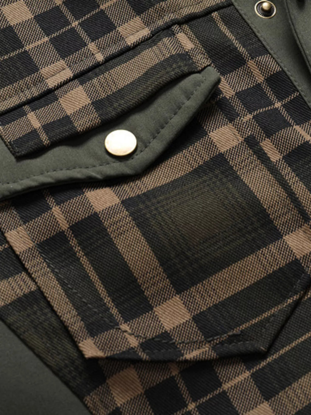 Men's Full Size Button Up Long Sleeve Plaid Shirt Plus Size