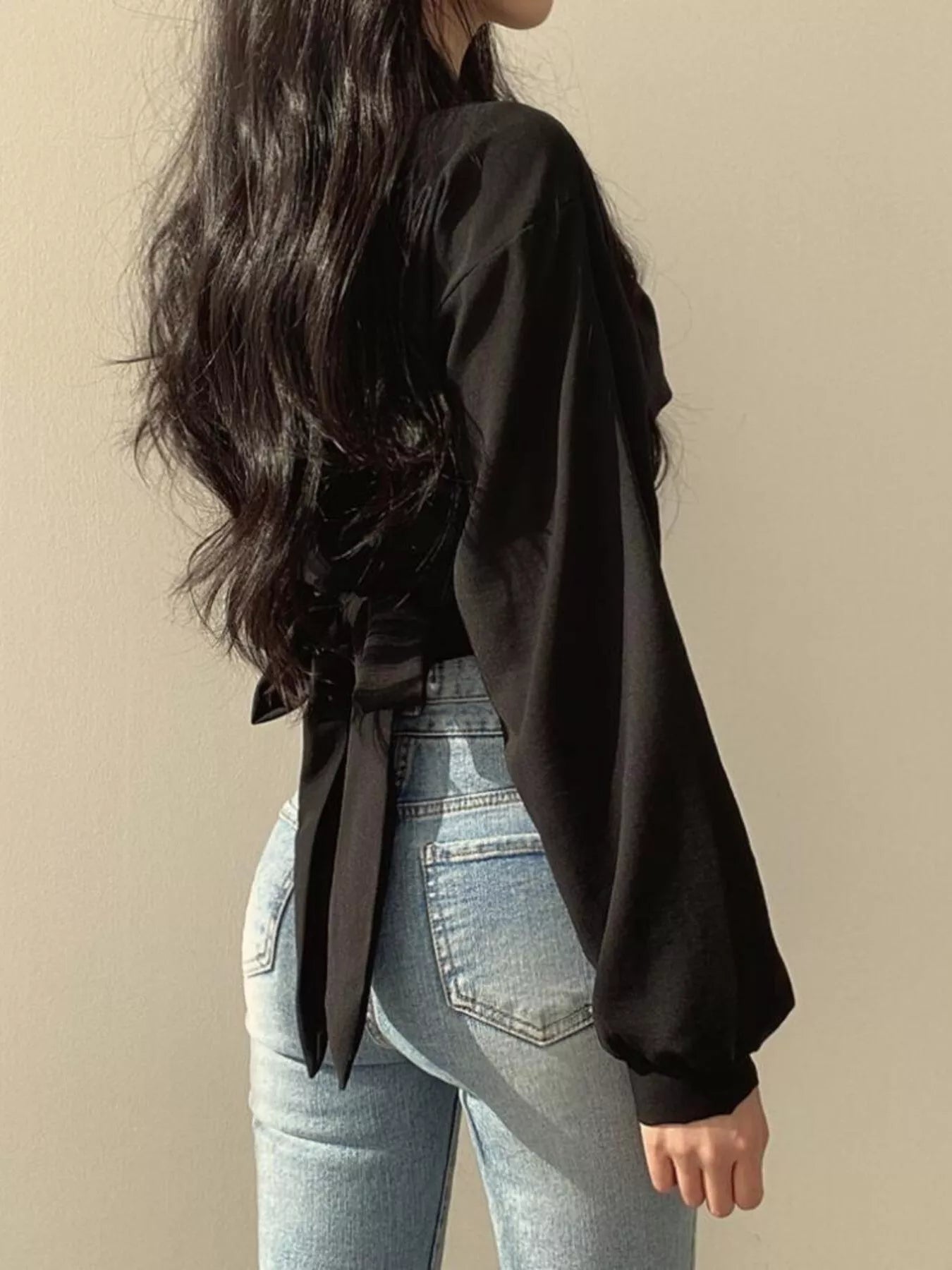 Twisted Front Long Sleeve Shirt