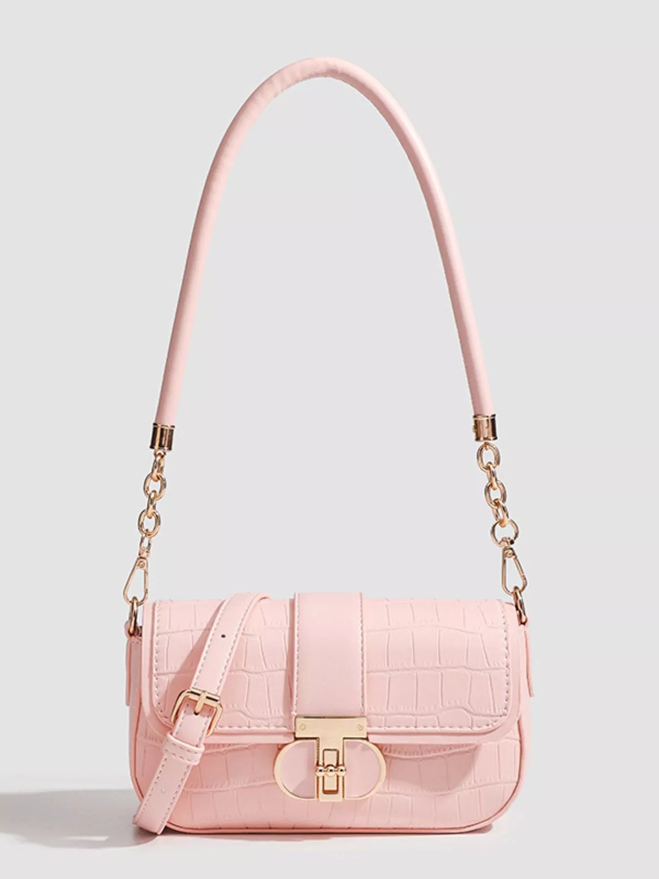 Textured Flap Shoulder Bag