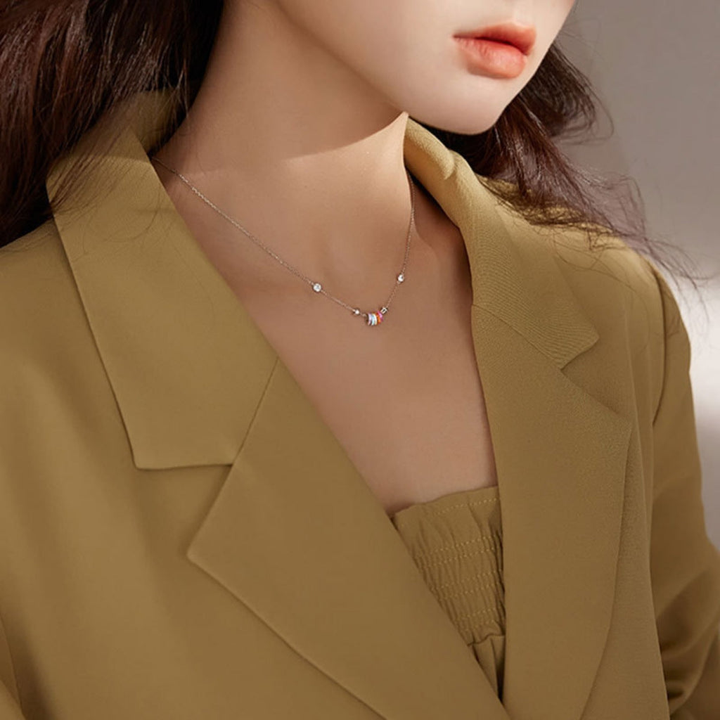 925 Sterling Silver Circle Pendant Necklace
