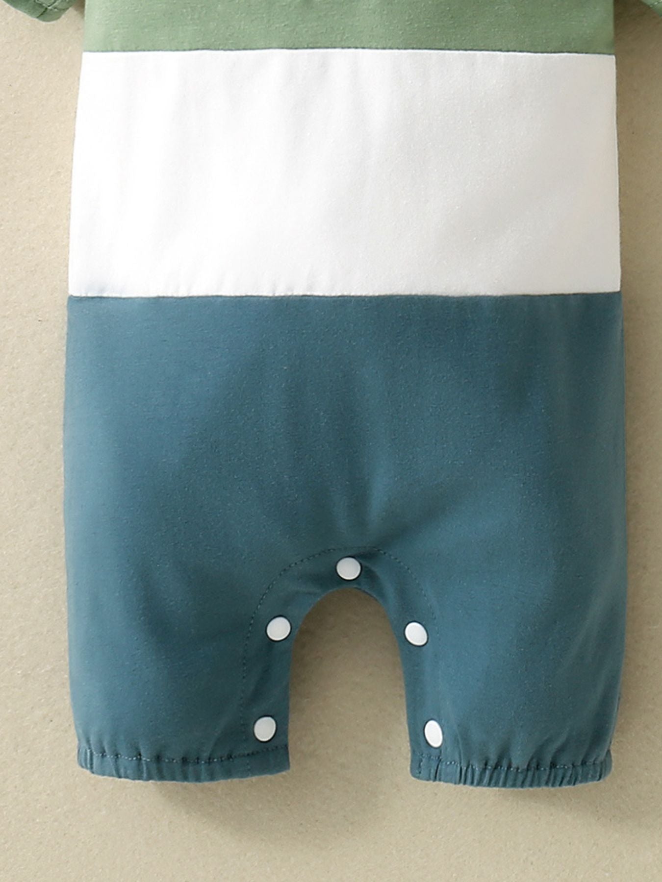 Children's Color Block Polo Collar Short Sleeve One-Piece