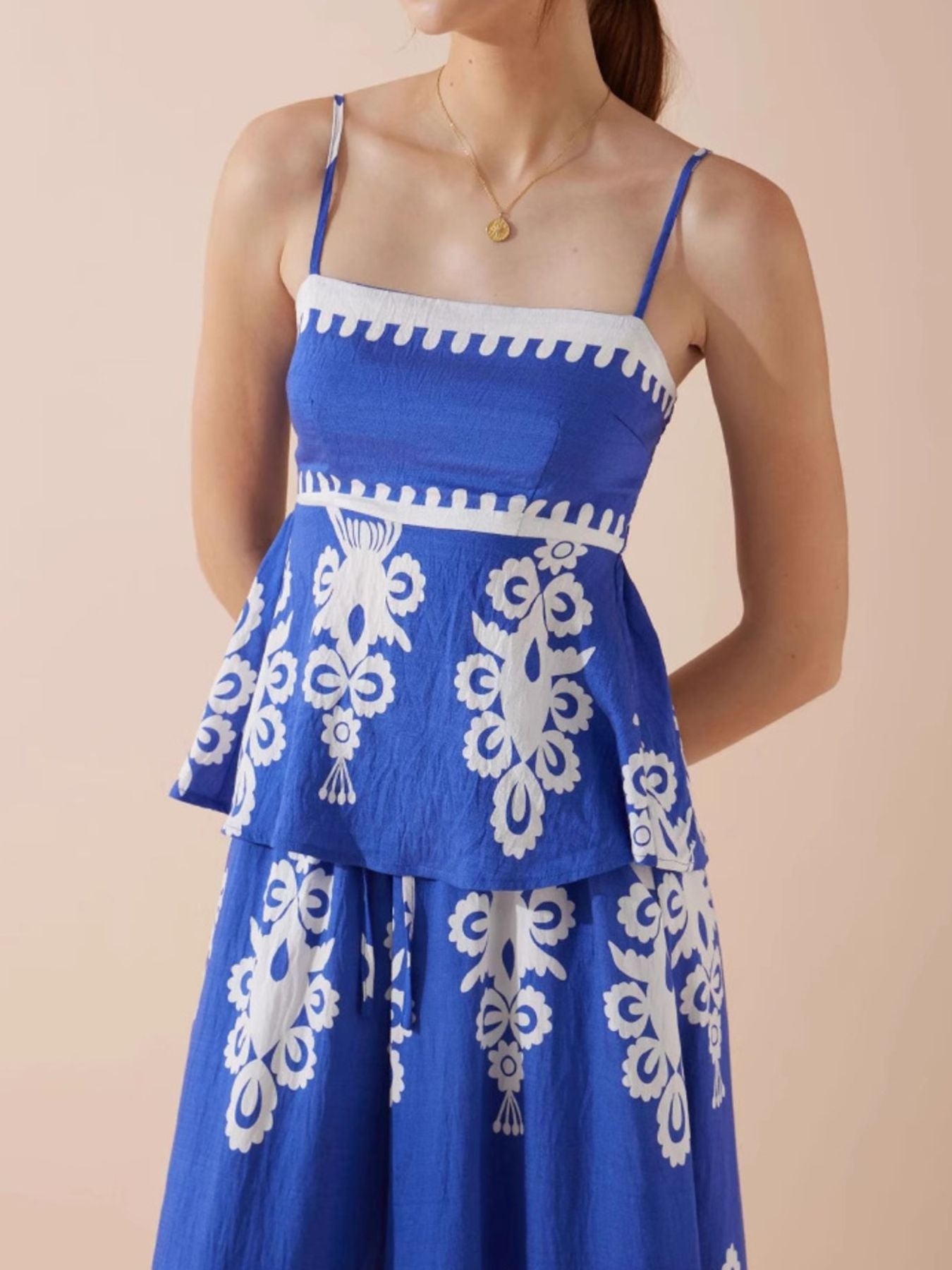 Full Size Printed Cami and Wide Leg Pants Set Plus Size