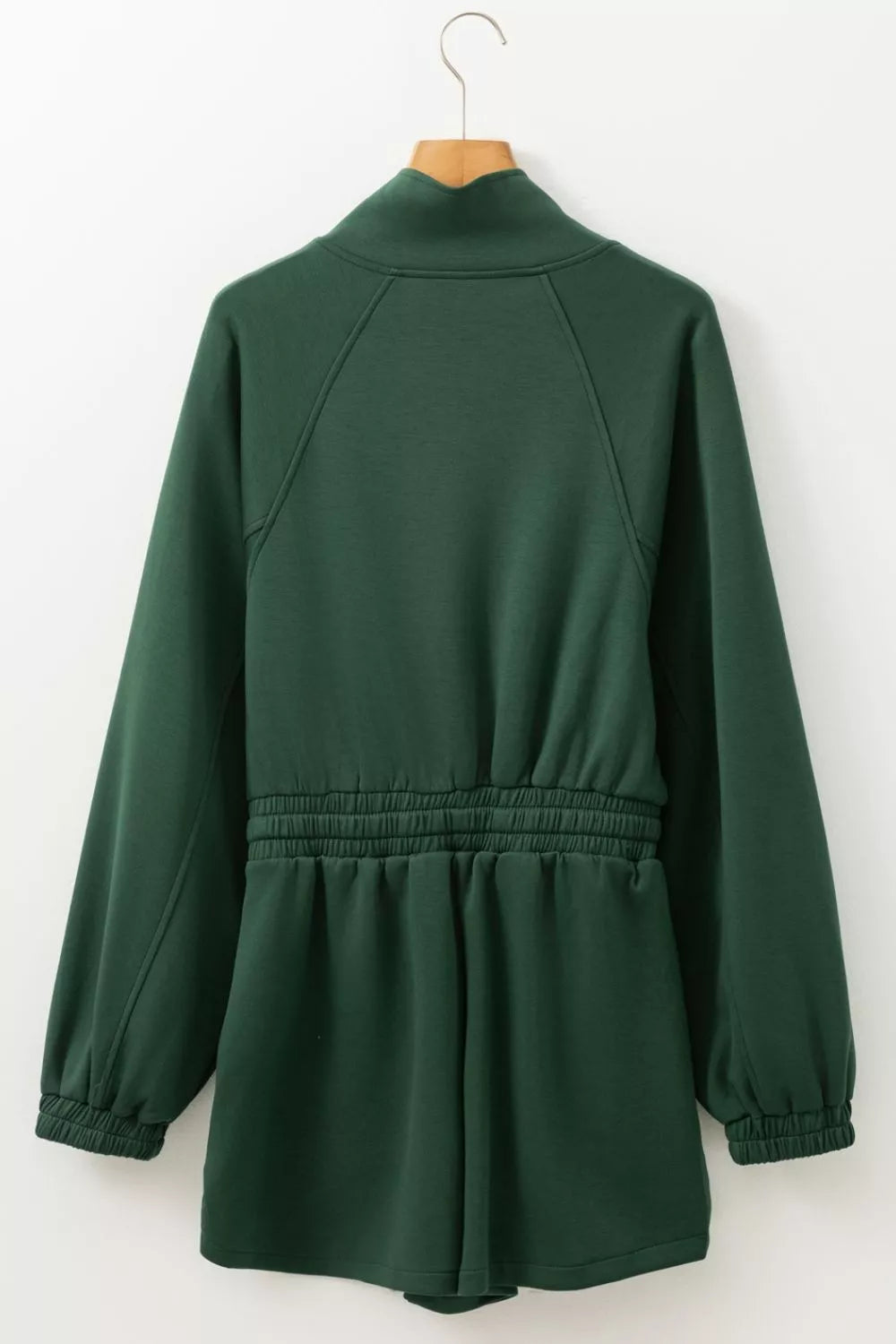 Zip-Up Drawstring Waist Romper