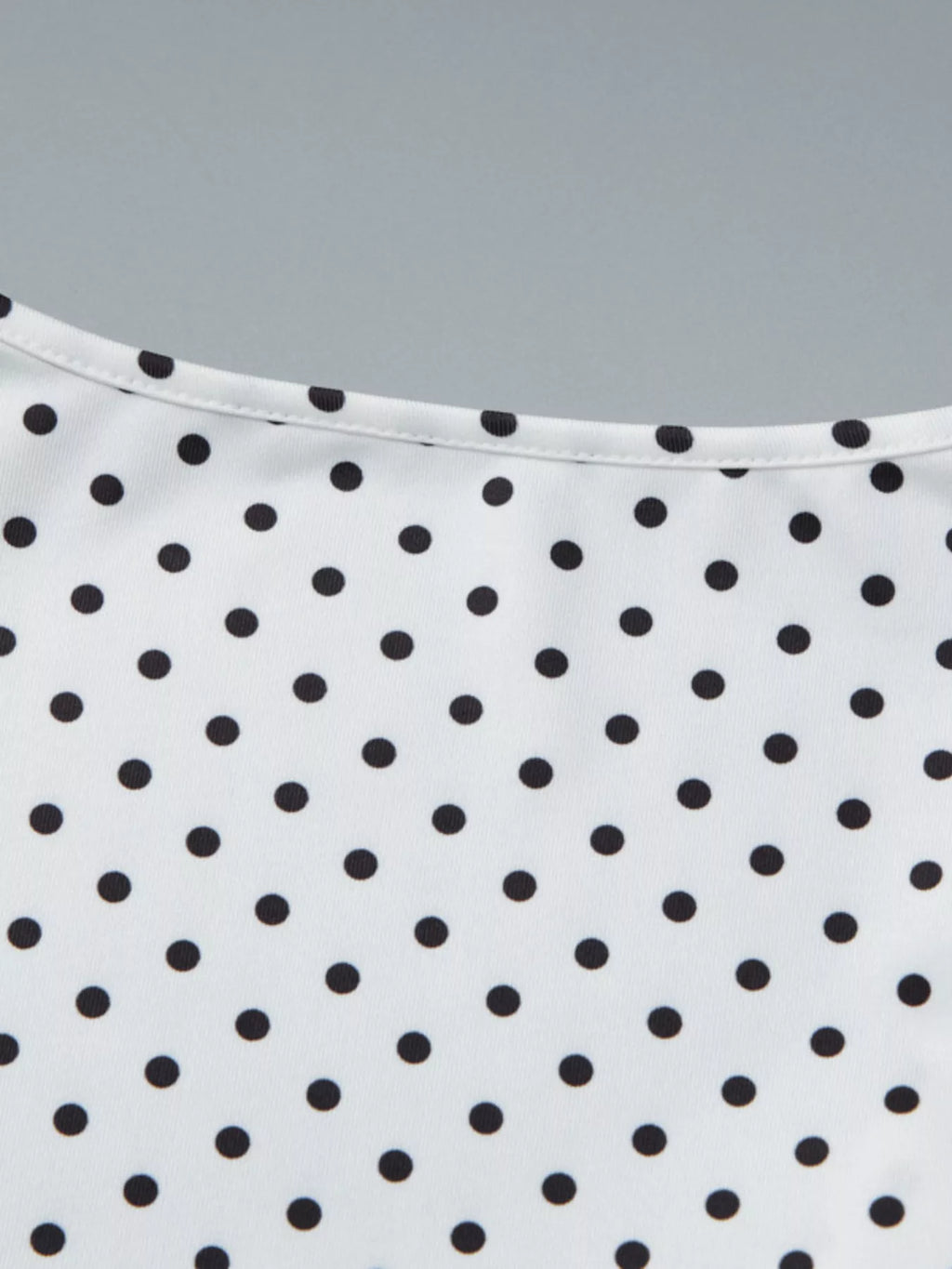 Polka Dot Ruched V-Neck Top