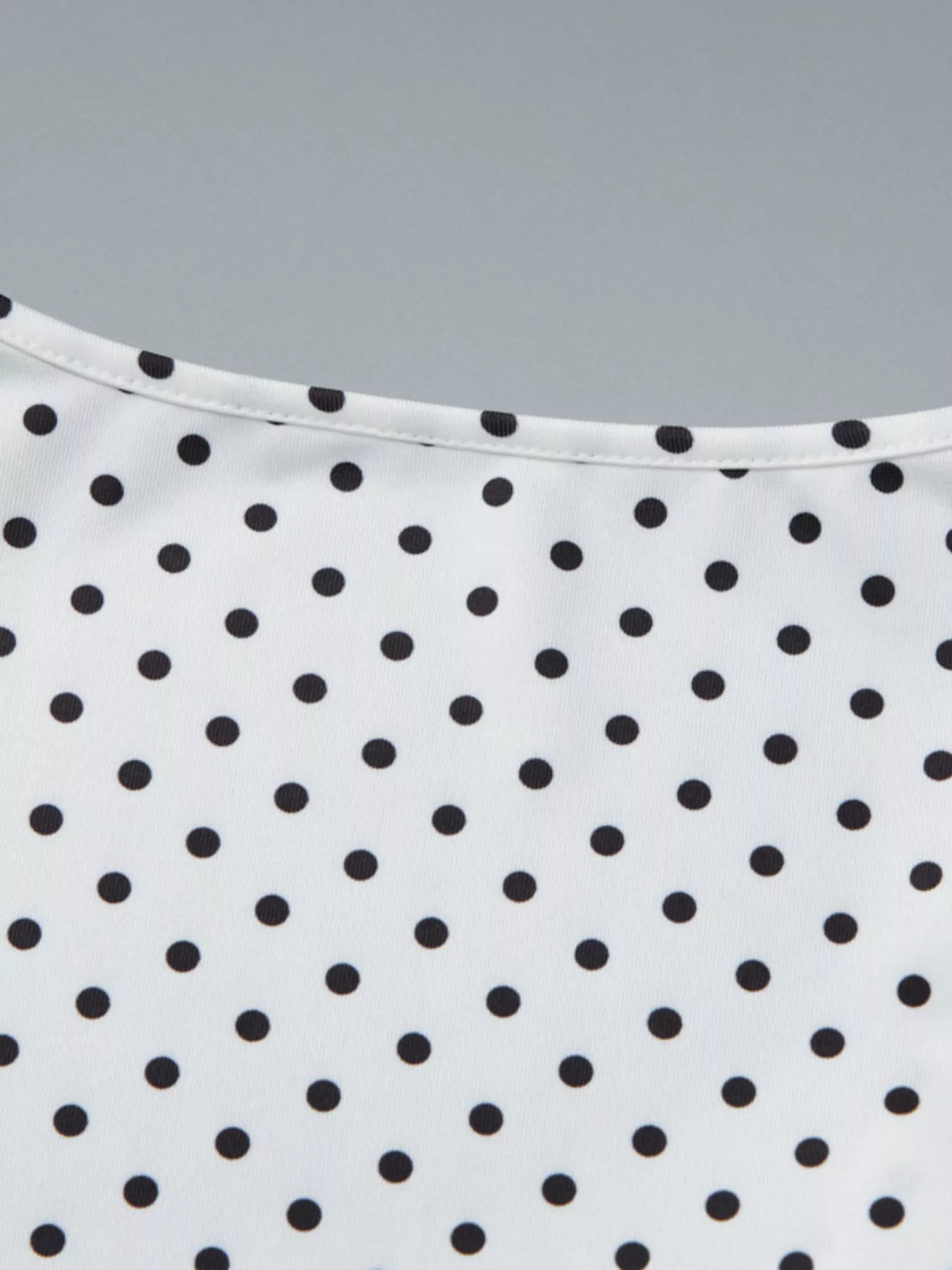 Polka Dot Ruched V-Neck Top