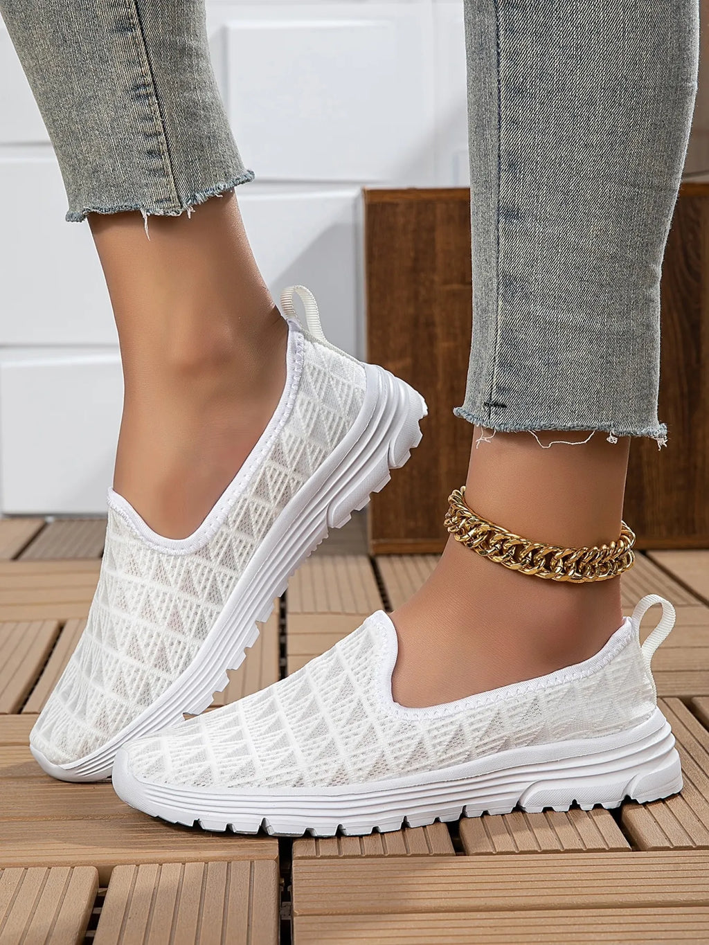 Breathable Mesh Slip-On Sneakers