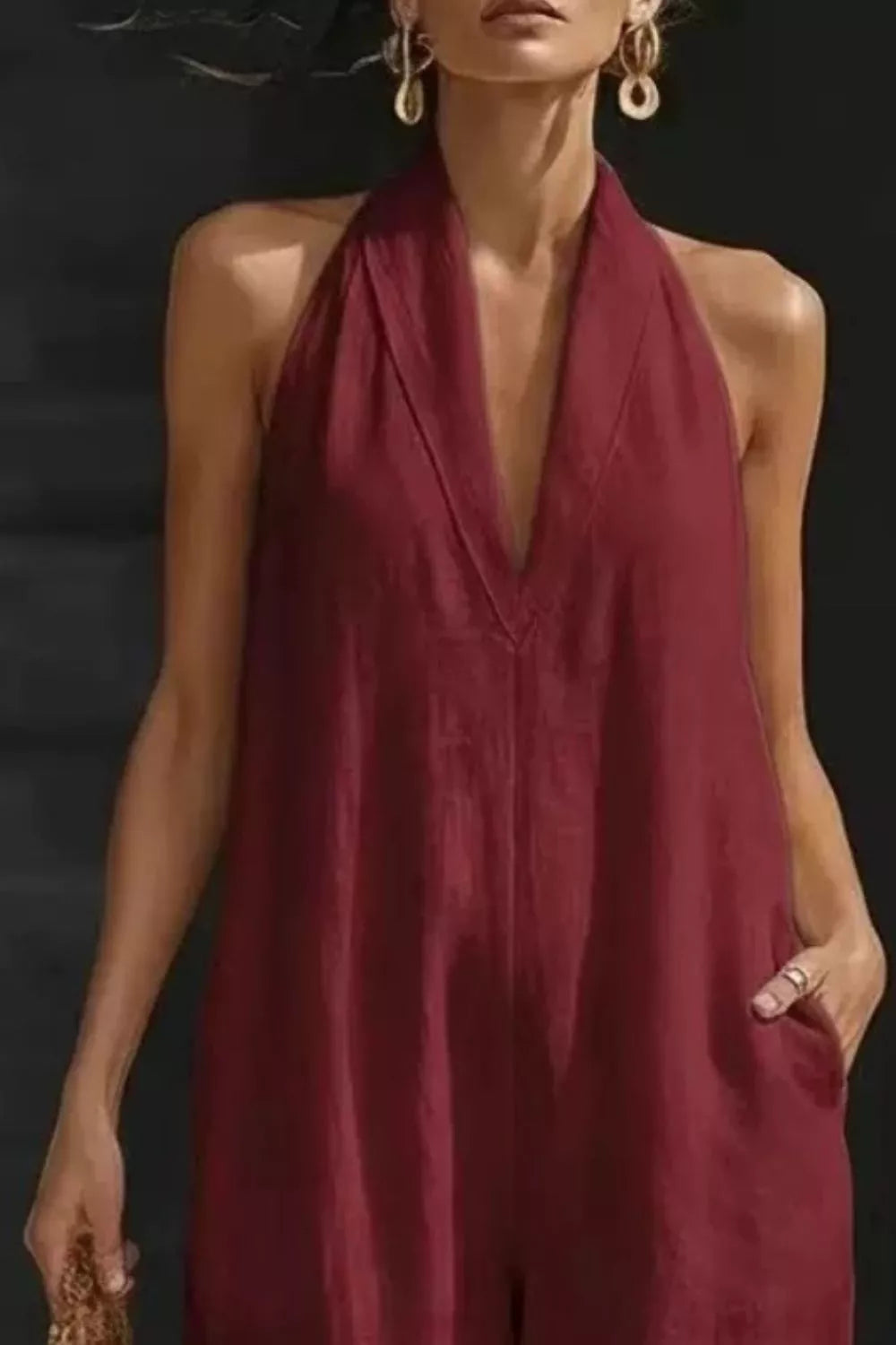 Sleeveless Wide Leg Jumpsuit