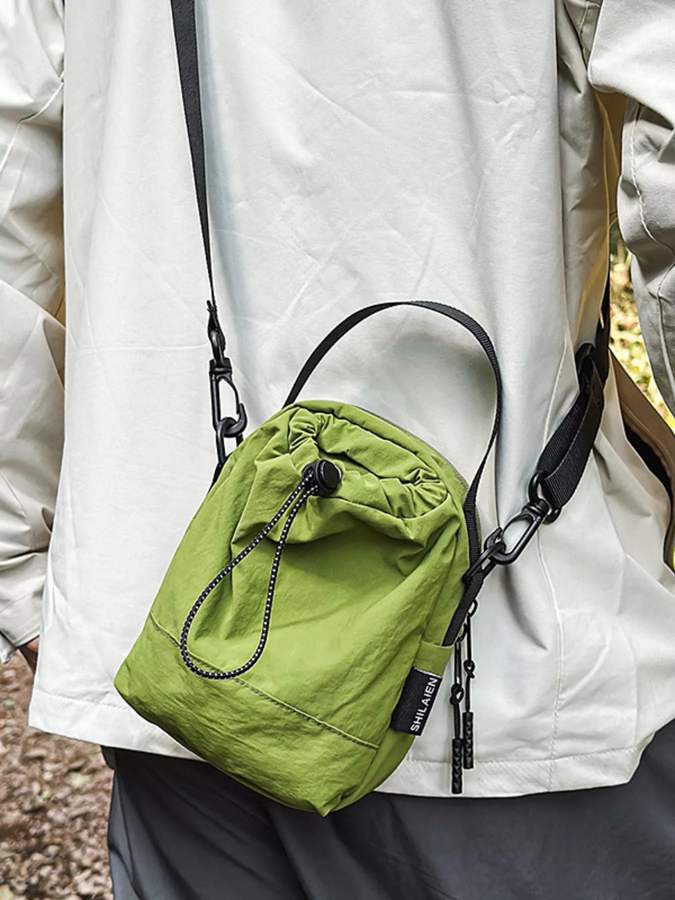 Drawstring Closure Lightweight Shoulder Bag