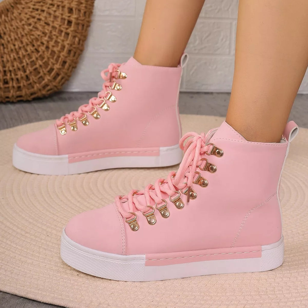 Lace-Up Platform Sneakers