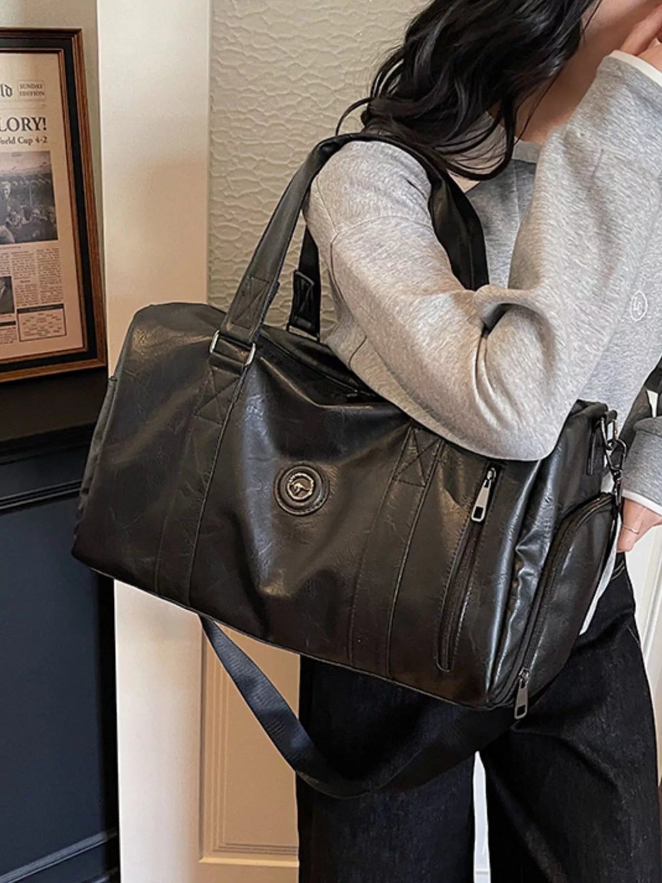 PU Leather Duffel Bag