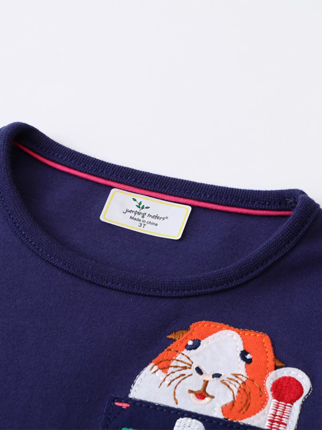 Children's Animal Pocket Embroidered Long Sleeve Dress