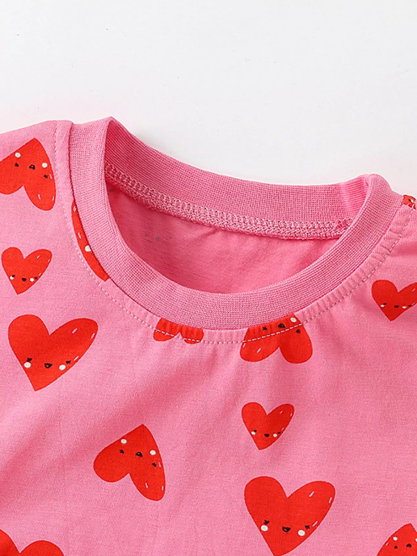 Children's Heart Print Pocket Detail Casual Dress