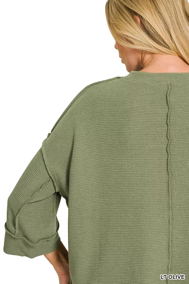 Zenana Double Knit 3/4 Sleeve Top