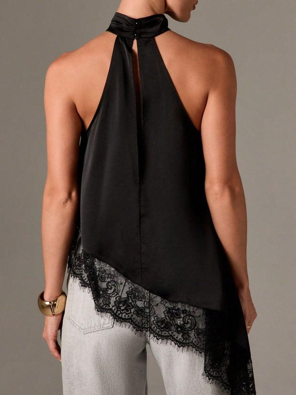 Halter Neck Lace Trim Cami