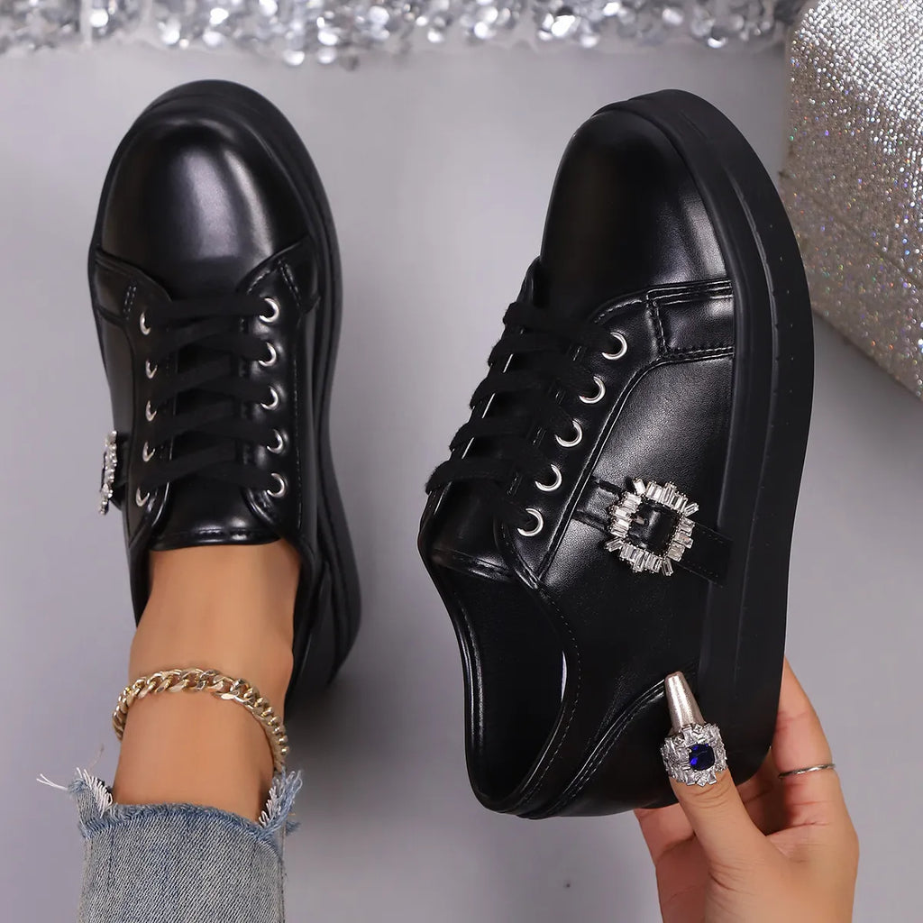 Rhinestone Embellishment Platform Sneakers