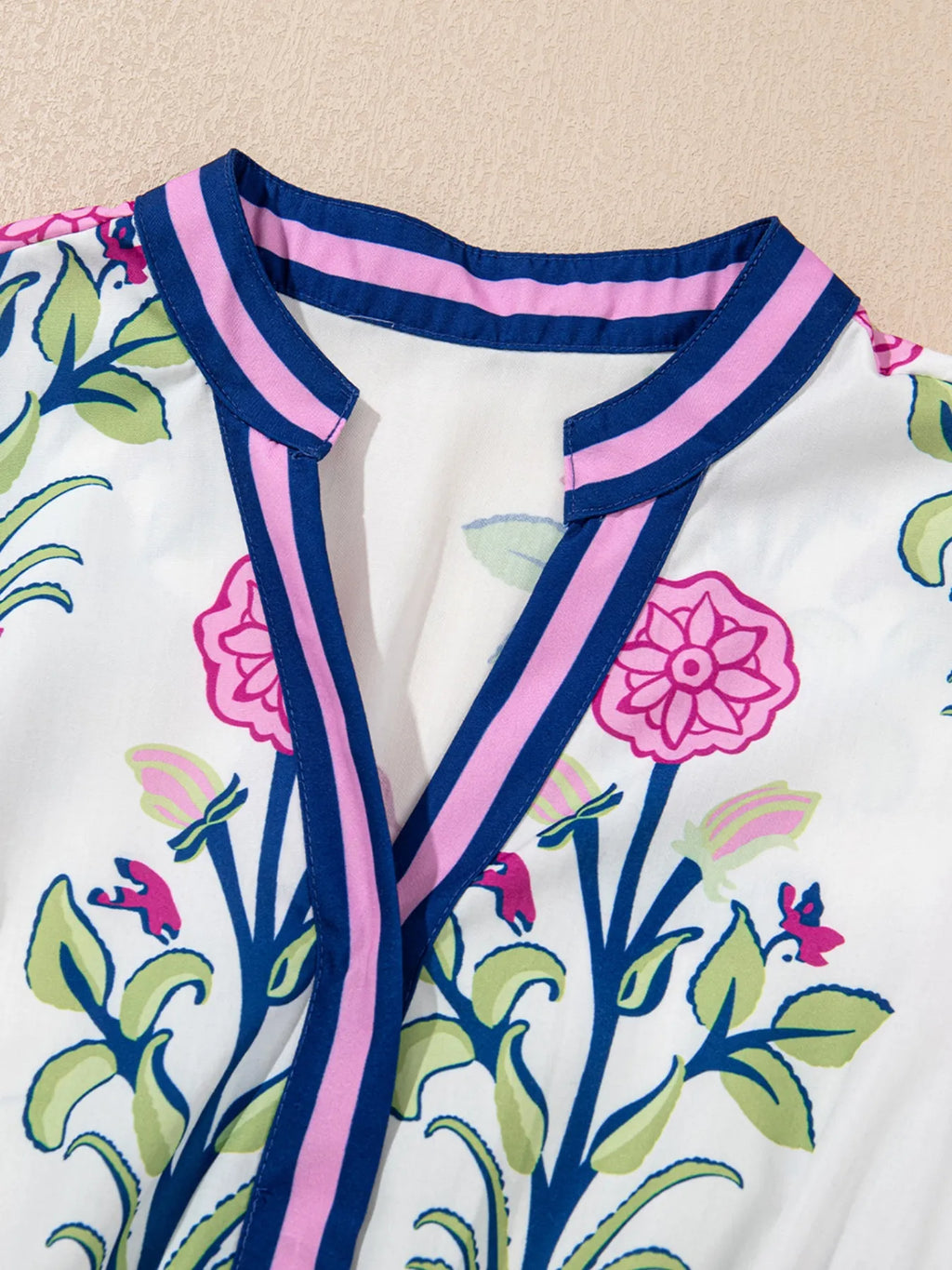 Printed Short Sleeve Midi Dress with Pockets