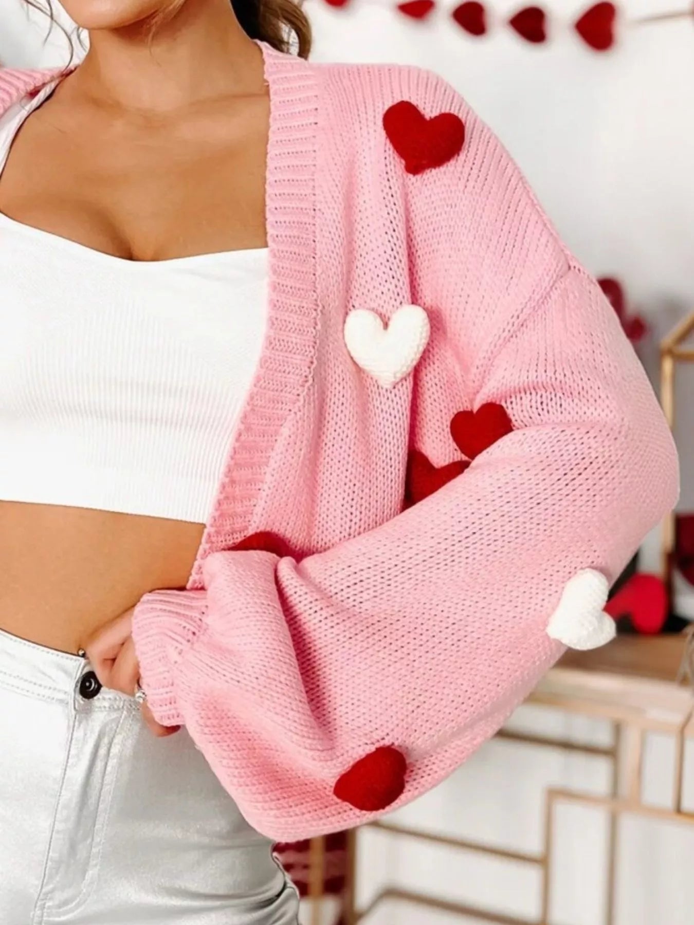 Heart Open Front Cardigan