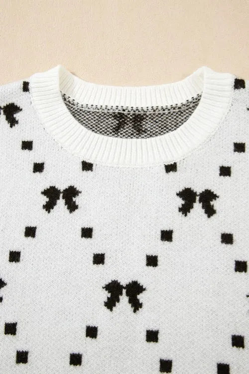 Bow Round Neck Sweater Vest