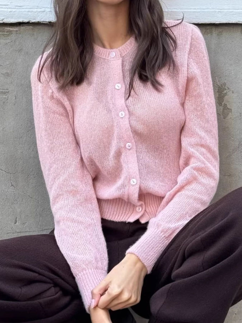 Button Up Long Sleeve Cardigan