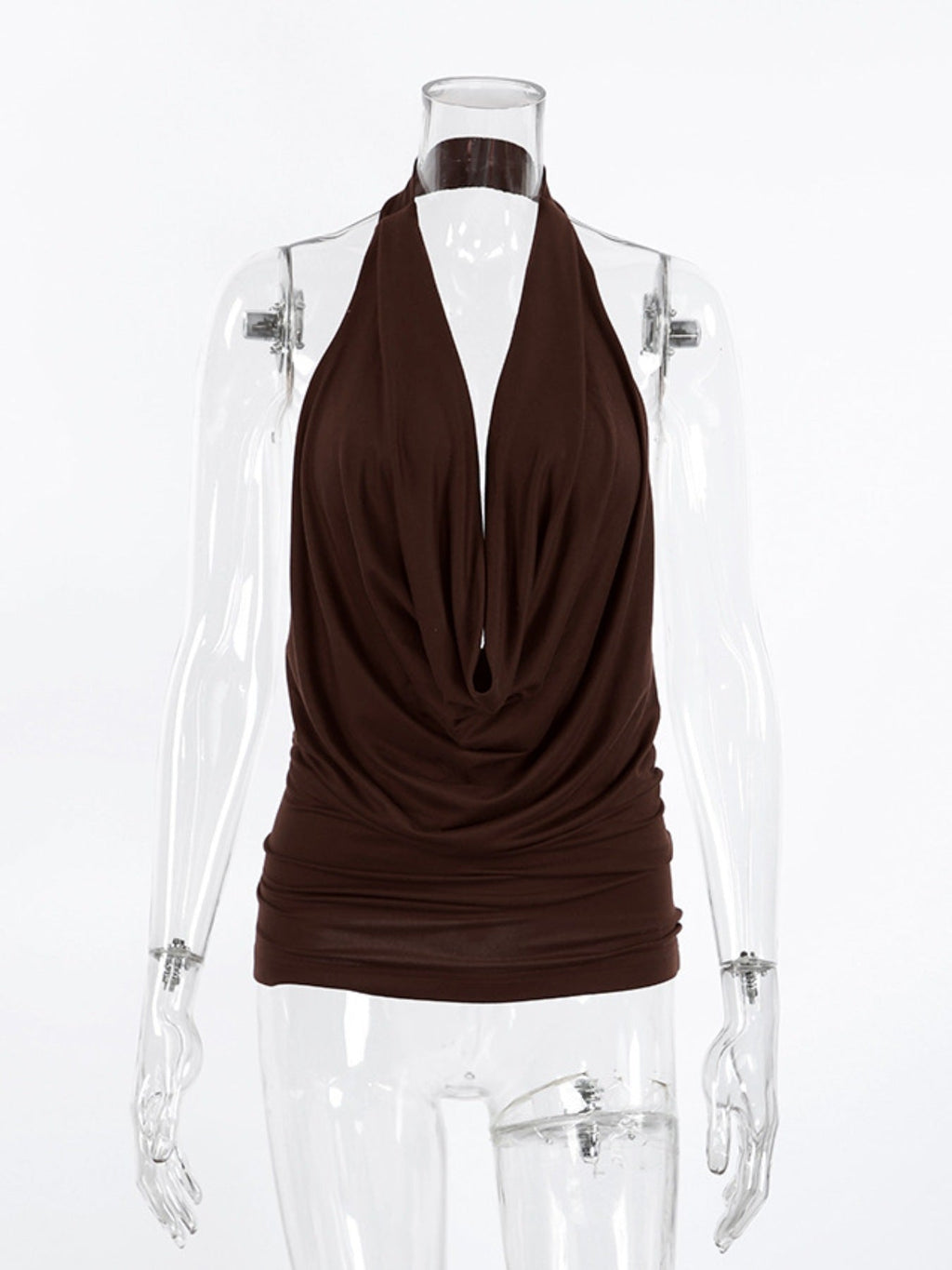 Backless Halter Cowl Neck Cami