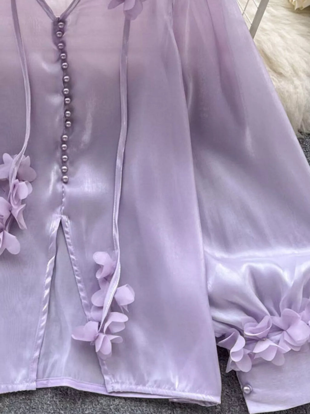 Sheer Floral Embellished Shirt