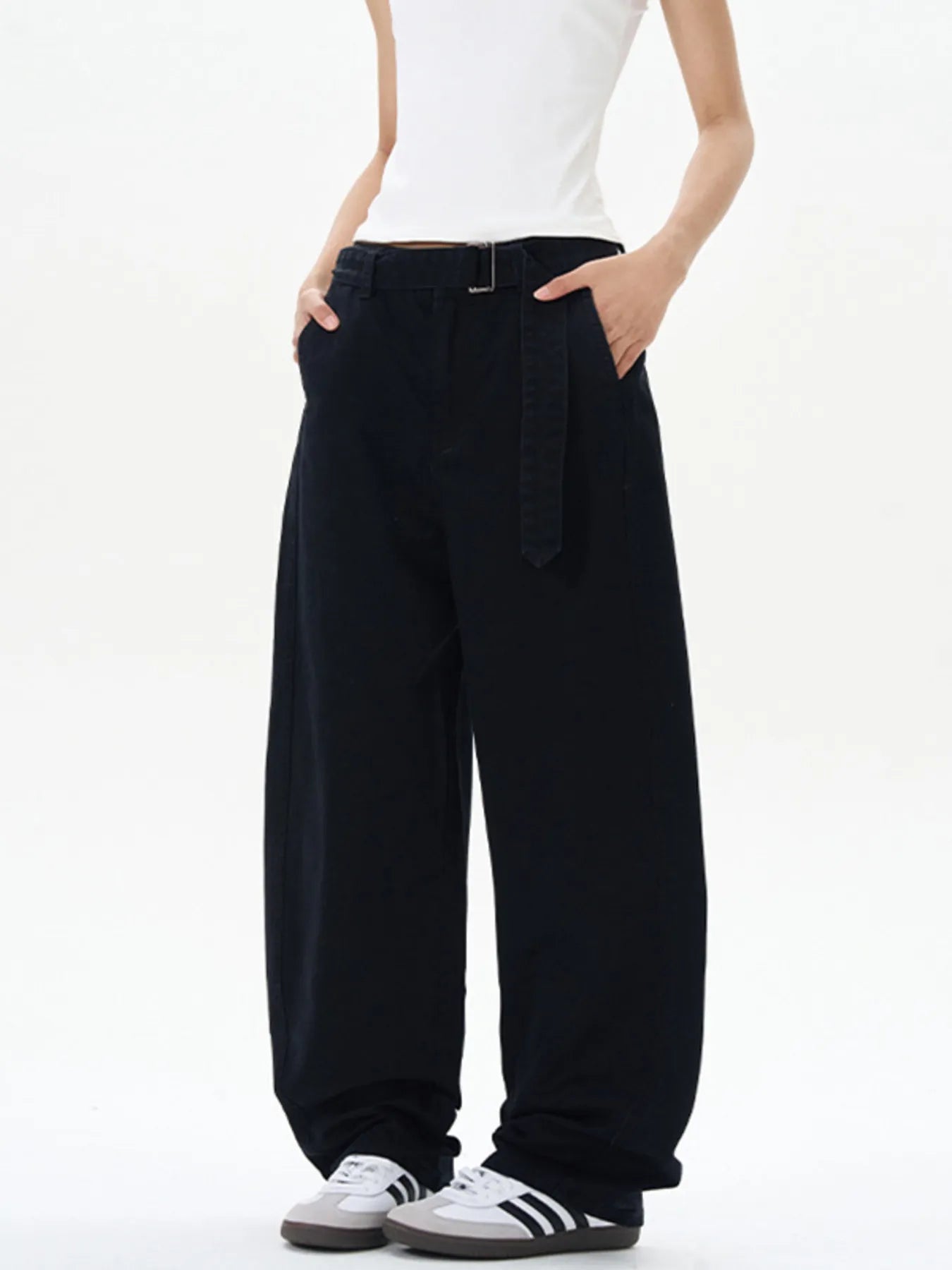 Men's Full Size Washed Wide Leg Cargo Pants Plus Size