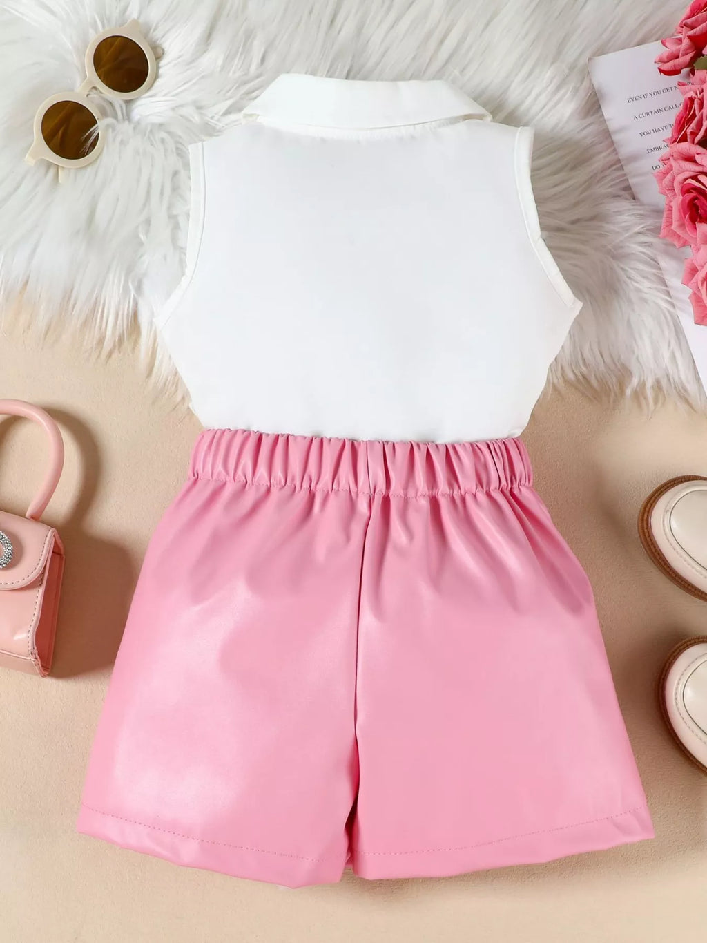 Children‘s Ruffle Decor Top & Button Detail Skort Set