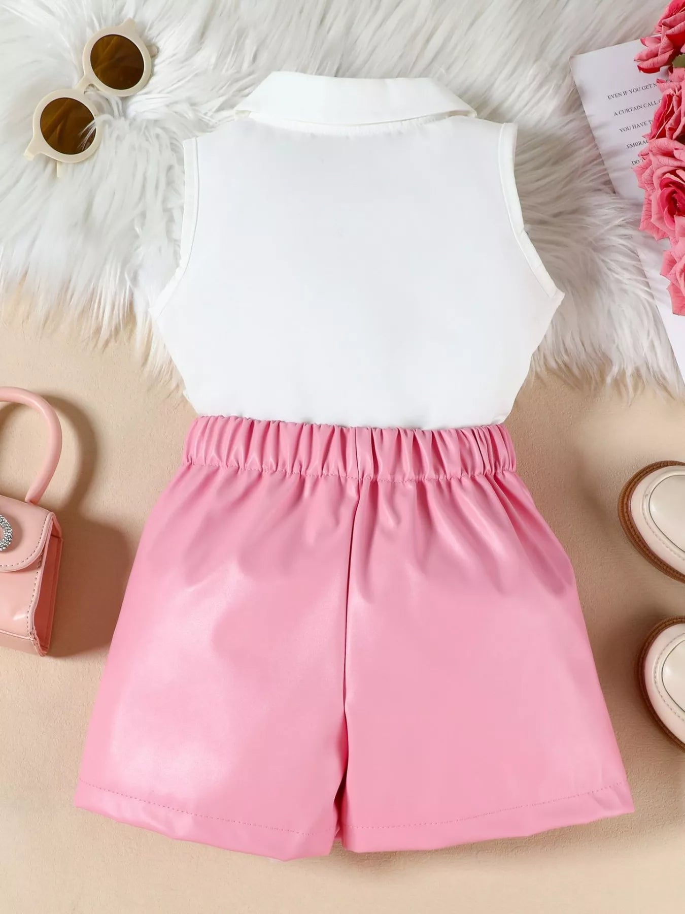 Children‘s Ruffle Decor Top & Button Detail Skort Set